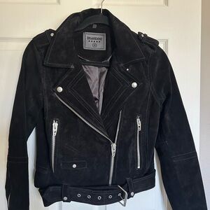 Black Suede Biker Jacket